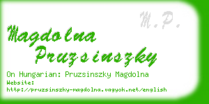 magdolna pruzsinszky business card